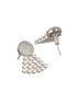 Silver Toned Pearl & AD Studded Designer Studds Earrings
