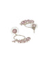Silver Toned Pink AD Studded Minimal Necklace Chandbali Jewellery Set