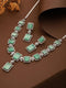 Big turquoise stuuded handcrafted necklace set earrings