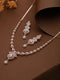 Rose Gold plated Contemporary AD studded Necklace Earrings