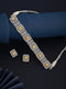 Rose Gold Plated Yellow AD studded Sleek Choker Jewellery Set