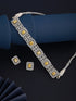Rose Gold Plated Yellow AD studded Sleek Choker Jewellery Set