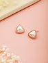 Gold Toned Freshwater Pearl Minimal Triangular Studds earringsEarring