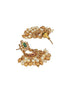22k Gold Plated Red Kemp Chandbali Chain Necklace Jewellery Set