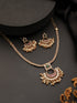 22k Gold Plated Red Kemp Chandbali Chain Necklace Jewellery Set