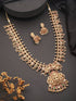 Gold Mango Pearl Drops Temple Lakshmi Devi Haram Necklace Jewellery Set