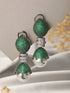 Green AD & Pearl Beaded Designer Luxe Drop Earrings