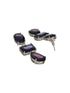 Silver Toned Blue Amethyst Doublet Studded Luxe Designer Necklace Jewellery Set