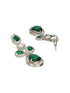 Silver Toned Green AD & Pearl Beaded Minimal Designer Jewellery Set
