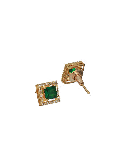 Gold Polish Green Zircon Minimal Officewear Mangalsutra Jewellery Set
