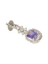 Silver Plated Lavender AD studded Minimal Officewear Drop Earrings