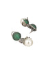 Green AD & Pearl Beaded Designer Luxe Drop Earrings