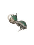 Green AD & Pearl Beaded Designer Luxe Drop Earrings