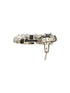 Black Enamelled White AD Studded Minimal Designer Chandbali Earring