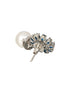 Silver Plated Blue AD & Pearl Beaded Floral Earrings
