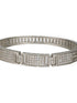 Silver Toned AD Studded Designer Sleek Kada Bracelet