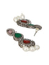 Silver Toned Multicolored Kundan & Pearl Beaded Designer Jewellery Set
