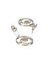 Silver Toned CZ Studded Modern Minimal Designer Concentric Chandbali Earrings