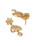 Gold Plated CZ Studded Floral Pendant Minimal Necklace Jewellery Set