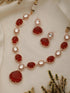 Gold Plated Ruby Red Original Kundan Studded Luxe Bridal Jewellery Set