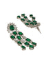 Silver Plated Emerald Green Double Lined Luxe Statement Bridal Jewellery Set