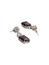 Silver Plated Amethyst Purple AD Long Single Line Statement Pendant Jewellery Set