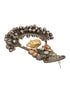 Silver Oxidised Kundan Studded Fusion Large Chandbali Earrings