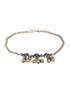 Set Of 2 Oxidised Silver Plated Blue Stone Payal Anklet