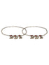 Set Of 2 Oxidised Silver Plated Red Stone Payal Anklet