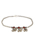 Set Of 2 Oxidised Silver Plated Red Stone Payal Anklet