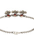 Set Of 2 Oxidised Silver Plated Red Stone Payal Anklet