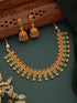 Gold Toned Green Enamelled Kerala tradition Nagapadam Floral Choker Jewellery Set