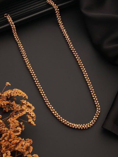 Antique Gold Plated Ball Design 18 inch Dailywear Necklace Chain