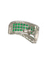 Rhodium Green Emerald Cubic Zirconia Luxe Hoop Studds Earring