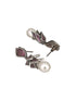 Silver Plated Red Cubic Zircon & Pearl Beaded Luxe Floral Dangler Earring