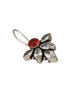 Oxidised Silver Toned Red Garnet Minimal Officewear Fish Hook Earrings