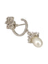 Rhodium Plated Pearl Beaded AD studed Earrings