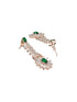 Rose Polish Green Emerald Studded Minimal Floral Pendant Necklace Jewellery Set