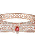 Rose Gold Toned Red AD Studded Designer Kada Bracelet