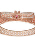 Rose Gold Toned Red AD Studded Designer Kada Bracelet