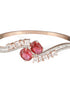 Rose Gold Plated Red AD Studded Minimal Designer Bangle Bracelet