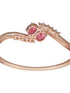 Rose Gold Plated Red AD Studded Minimal Designer Bangle Bracelet