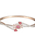 Rose Gold plated Red AD Studded Minimal Bangle Bracelet
