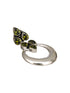 Silver Plated Peridot Green Crystal Handcrafted Modern Chandelier Designer Earring