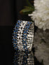 Silver Toned Blue Sapphire AD Studded Designer Bridal Kada Bracelet