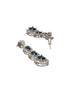 Silver Plated Blue Zircon Studded Double Lined Bridal Designer Jewellery set
