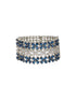 Silver Toned Blue Sapphire AD Studded Designer Bridal Kada Bracelet