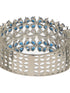 Silver Toned Blue Sapphire AD Studded Designer Bridal Kada Bracelet
