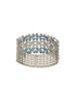Silver Toned Blue Sapphire AD Studded Designer Bridal Kada Bracelet