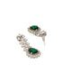 Silver Plated Emerald Green Zircon AD Studded Delicate Partywear Necklace Jewellery Set